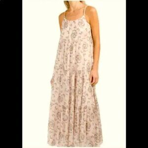 ELENA BALDI silk maxi tiered dress